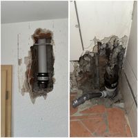 Erneuerte Kunststoff Fallleitung (Badezimmer)