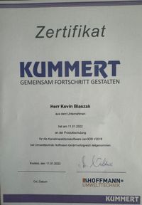 Zertifikat KUMMERT TV Software