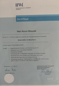 Botschafter im Baumann - HWK ZERTIFIKAT